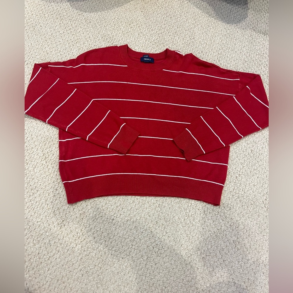 Forever 21 red striped long sleeve shirt